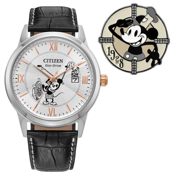 Citizen Eco-Drive Disney Steamboat Willie Black Leather  display picture 1
