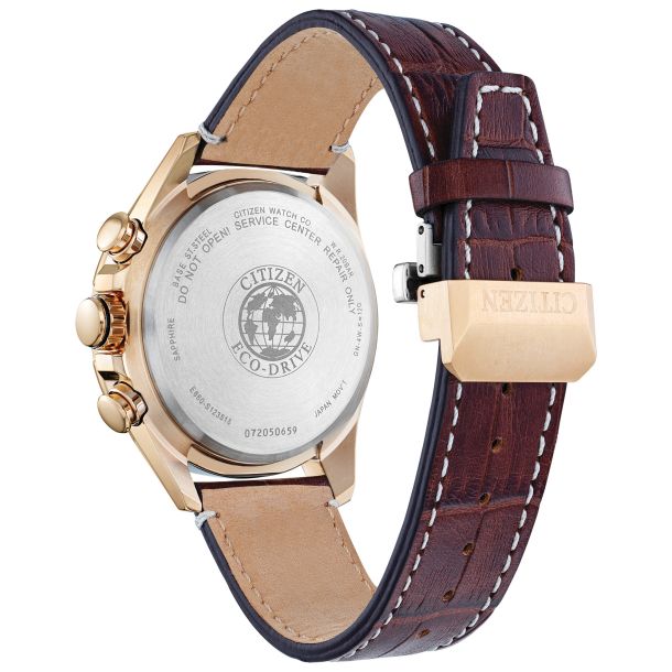 Citizen Eco-Drive PCAT Green Dial and Brown Leather Strap Watch