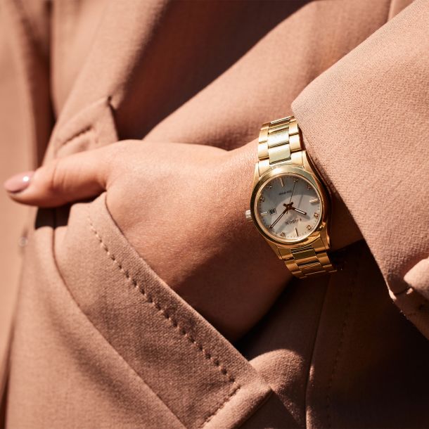 Citizen Eco-Drive Sport Luxury Diamond White Dial Yellow Gold-Tone