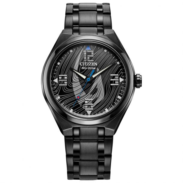 Citizen Eco Drive Star Wars Mandalorian Classic Black Ion Plated Bracelet Watch 42mm AW2045 57W