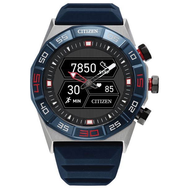 Citizen Gen 2 Sport CZ Smart Hybrid Blue Silicone Strap Watch 44mm JX2008 06E