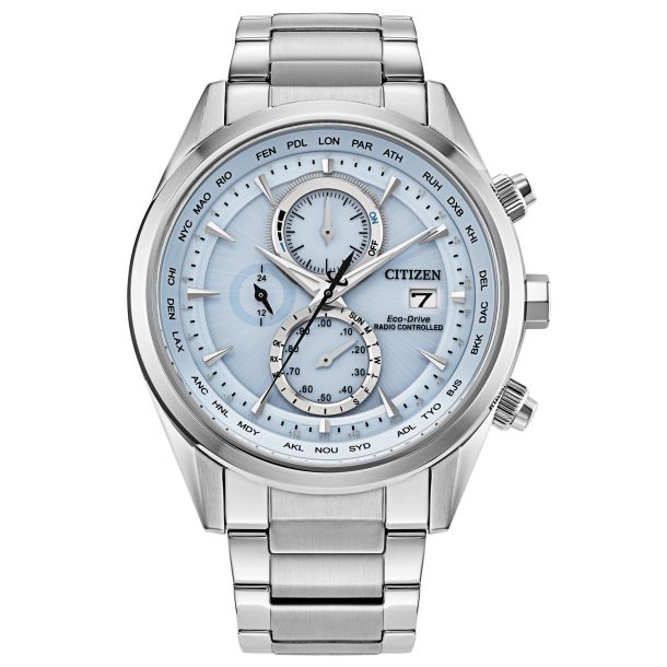 Citizen Sport Luxury Blue Dial Stainless Steel Bracelet Watch 43mm AT8260 51M REEDS Jewelers