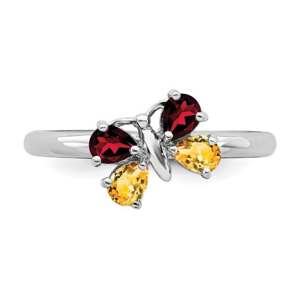Garnet butterfly ring new arrivals