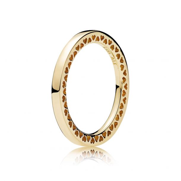 Pandora Gold Classic Hearts of Pandora Ring