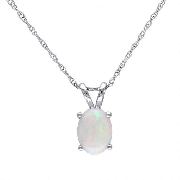 White gold and opal best sale necklace