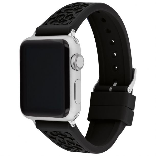 Coach Apple Watch Signature Canvas Strap, 42mm & 44mm - Black