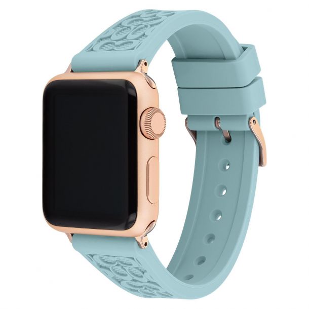 COACH Apple Watch Strap Teal Rubber 38mm 40mm 14700039