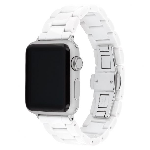 COACH Apple Watch Strap White Ceramic | 38mm & 40mm |14700035 | REEDS  Jewelers