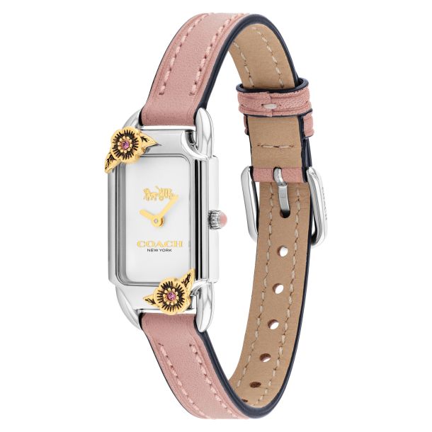 Coach watch pink leather strap shop