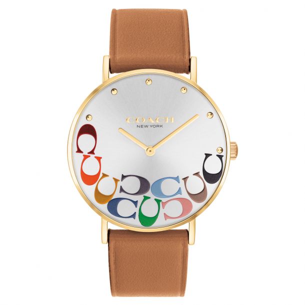 COACH Perry Brown Leather Strap Watch 36mm 14503974 REEDS