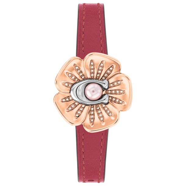 Coach watch pink leather strap clearance