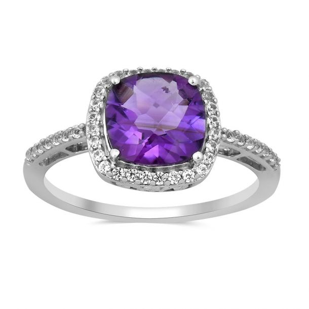 Amethyst and white sapphire ring online