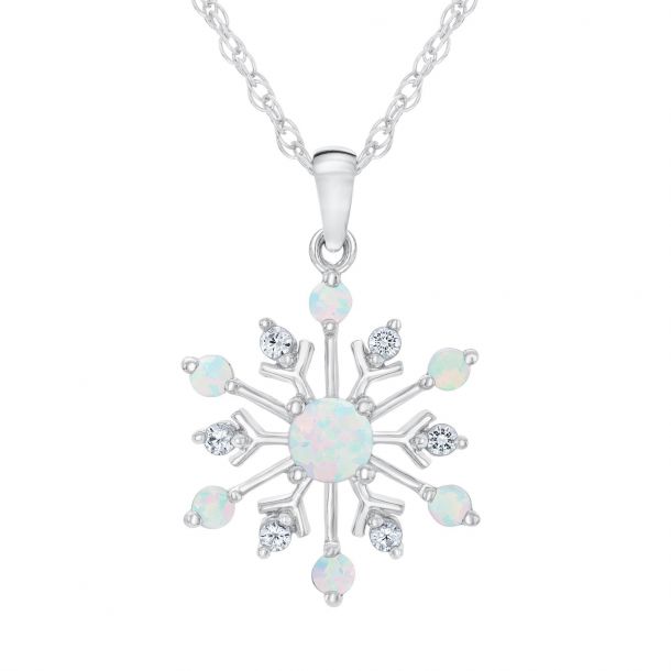 Opal clearance snowflake necklace
