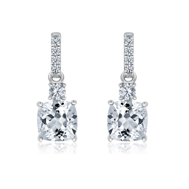 White sapphire drop earrings outlet