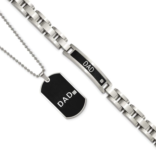 Men's Cord Necklace Black Ion Plating Stainless Steel 23