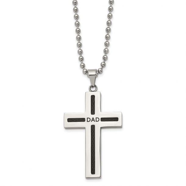 Cable discount cross necklace