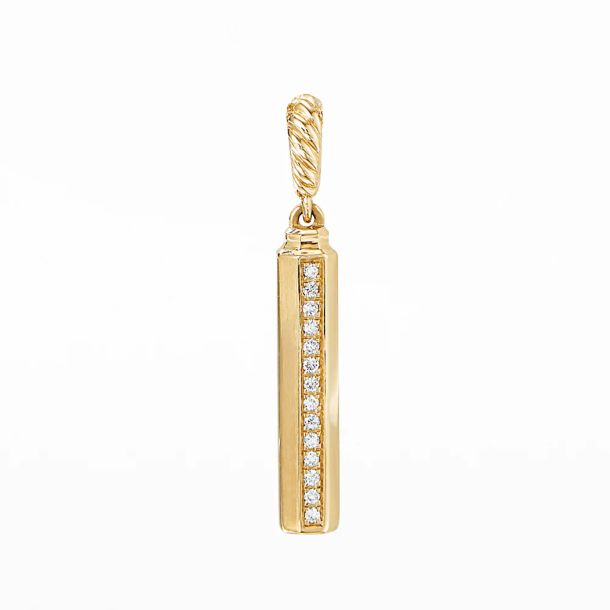 David Yurman Barrels Charm Pendant in 18k Yellow Gold with Diamonds REEDS Jewelers