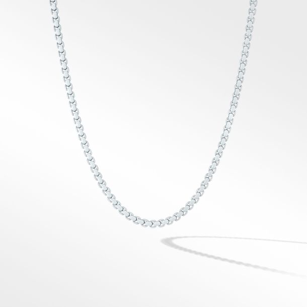 David Yurman Bel Aire Box Chain Necklace in White with 14K Yellow Gold Accent 18 Inches REEDS Jewelers