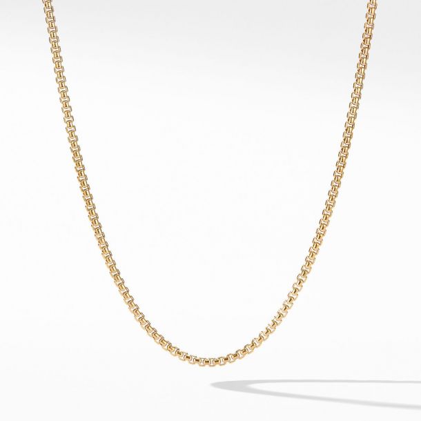 David Yurman Box Chain Necklace in 18K Yellow Gold REEDS Jewelers