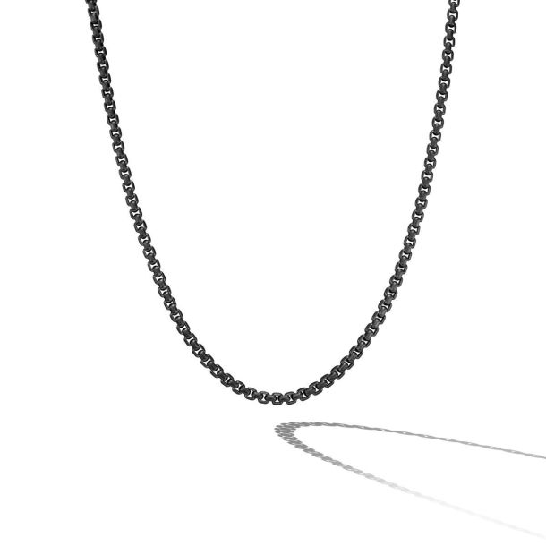 David Yurman Box Chain Necklace in Stainless Steel and Sterling Silver, 5mm  - 22 Inches | REEDS Jewelers