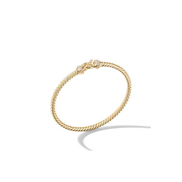 David Yurman Buckle Bracelet in 18K Yellow Gold with Diamonds Small