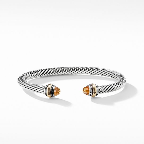 David Yurman Cable Classic Bracelet with Citrine and 14k Gold 5mm