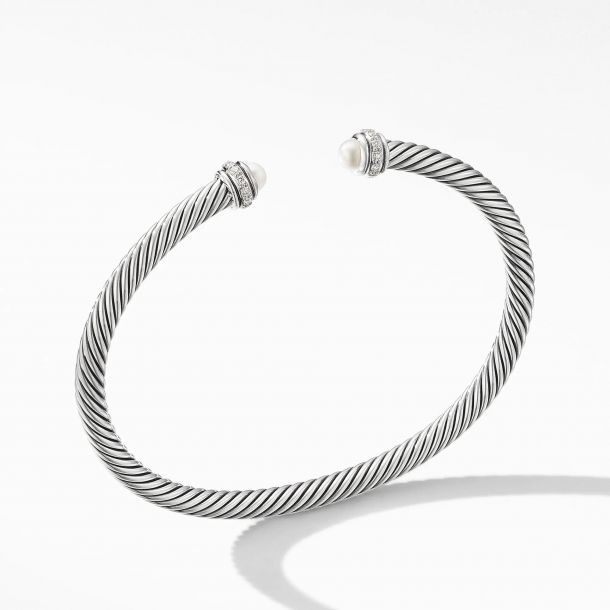 David Yurman Cable Classic Collection Bracelet with Pearls and