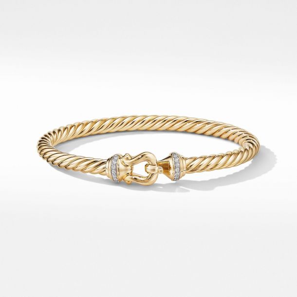 David Yurman Cable Classic Collection Buckle Bracelet in 18k