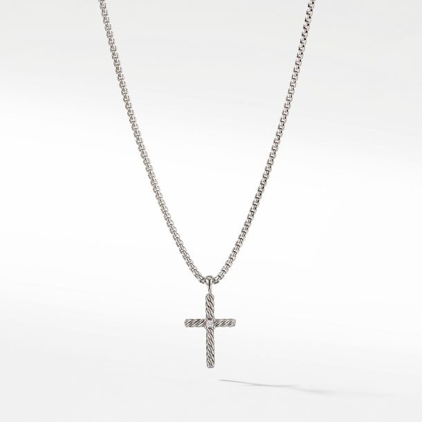 David Yurman Cable Classics Cross Necklace with Diamond REEDS