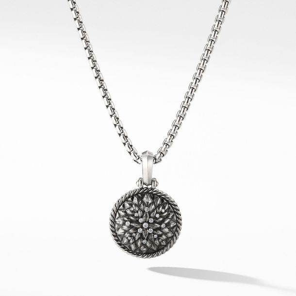 David Yurman Cable Collectibles Lotus Amulet with Diamonds