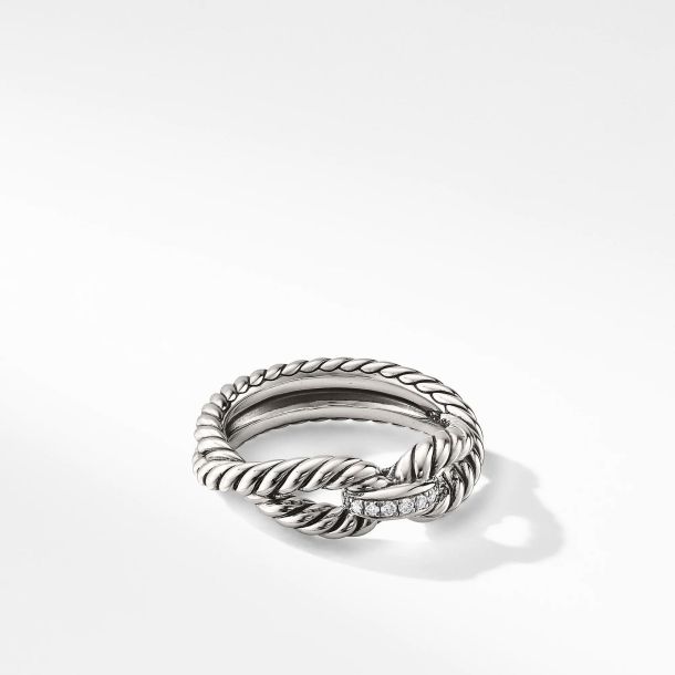 Cable loop ring with 18k gold store