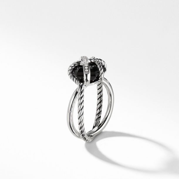 Cable wrap ring with black hotsell onyx and diamonds