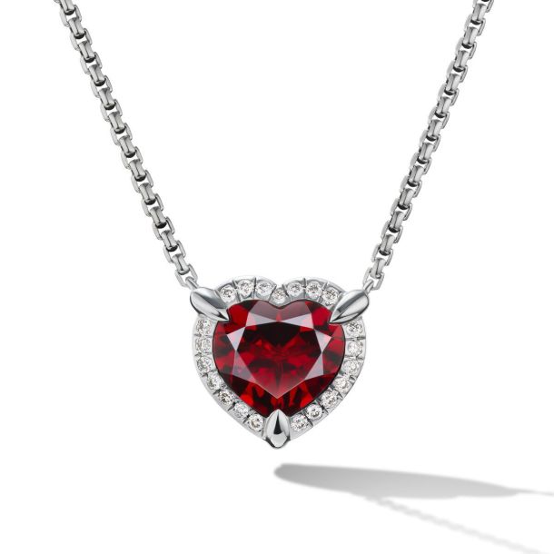 David Yurman Chatelaine Heart Pendant Necklace in Sterling Silver with ...