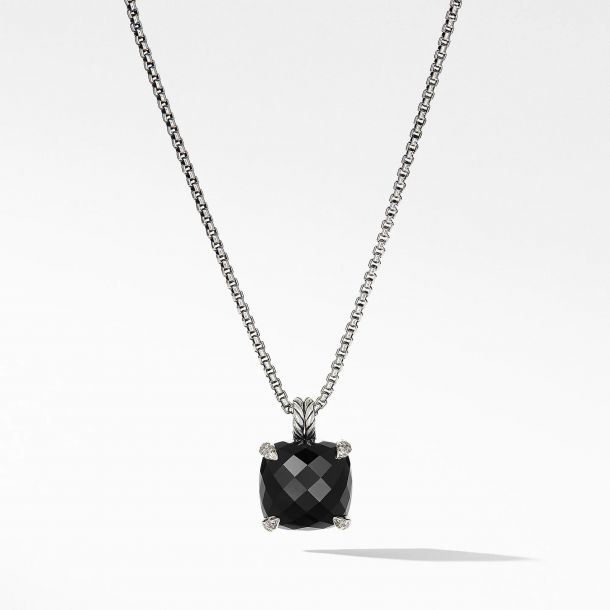David Yurman Chatelaine Pendant Necklace with Black Onyx and