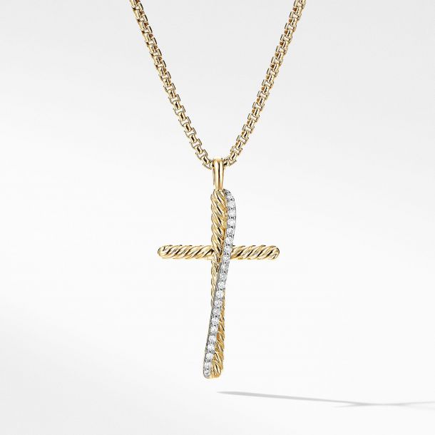 David yurman gold cross necklace on sale
