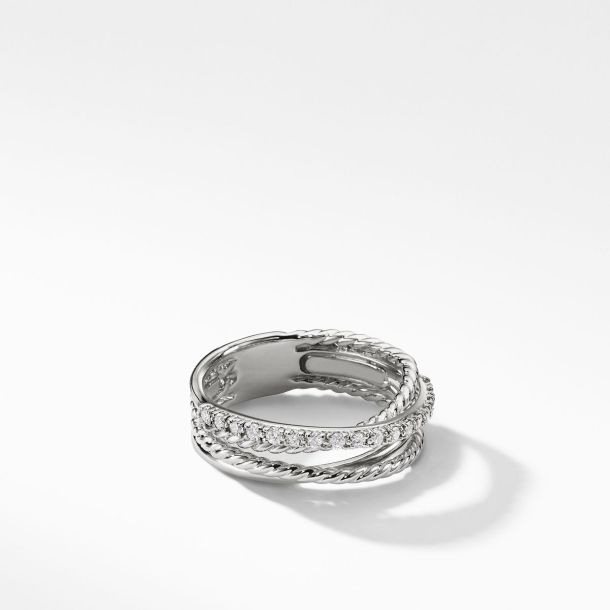 David Yurman Crossover Collection Ring with Diamonds Size 6.5