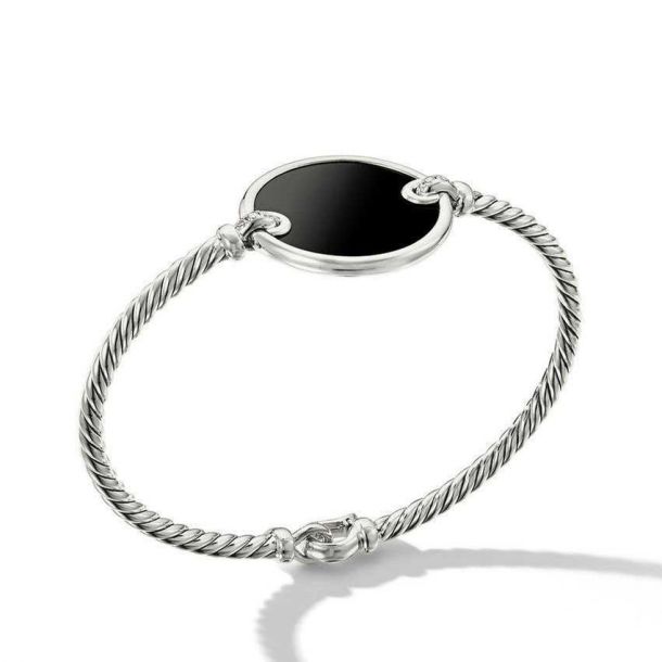 David Yurman DY Elements Bracelet with Black Onyx and Pave Diamonds 22mm