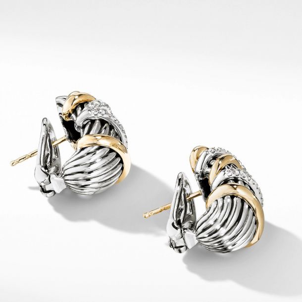 David Yurman Helena Shrimp Earring with 18k Gold and Diamonds