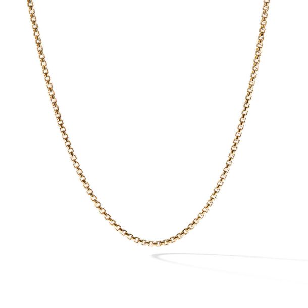 David Yurman Hollow Box Chain Necklace in 18k Yellow Gold 1.7mm 20 Inches REEDS Jewelers