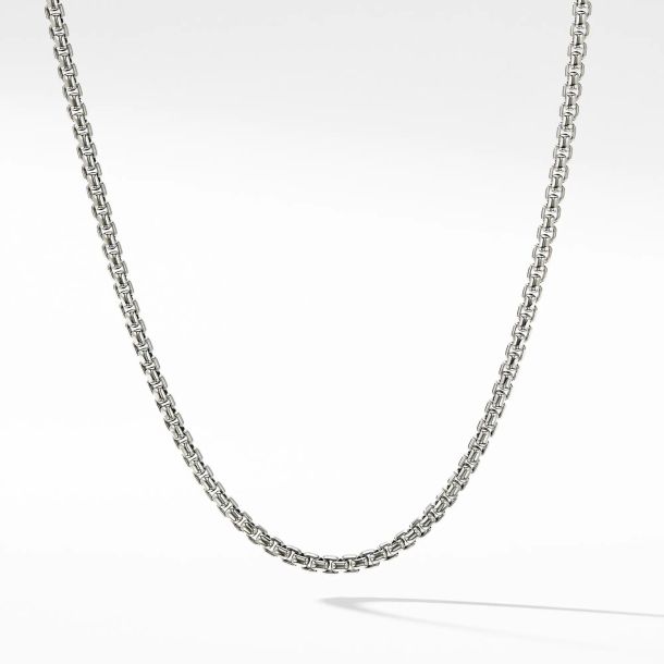 David Yurman Box Chain Necklace in Sterling Silver with 14K Yellow Gold Accent 3.6mm 72 Inches REEDS Jewelers