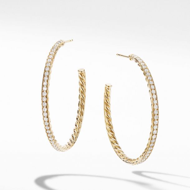 David yurman top diamond hoop earrings