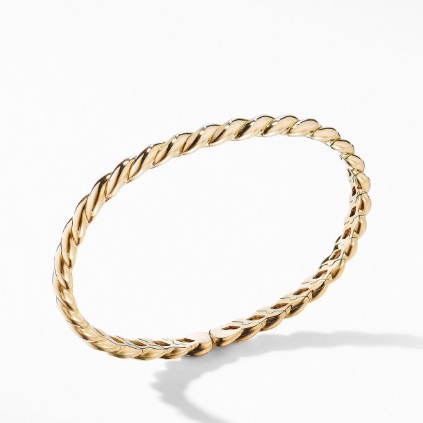 David Yurman Pav flex Single Row Bracelet in 18k Yellow Gold 5mm