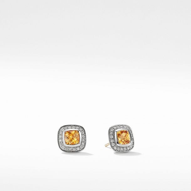 David Yurman Petite Albion Earrings with Citrine and Diamonds
