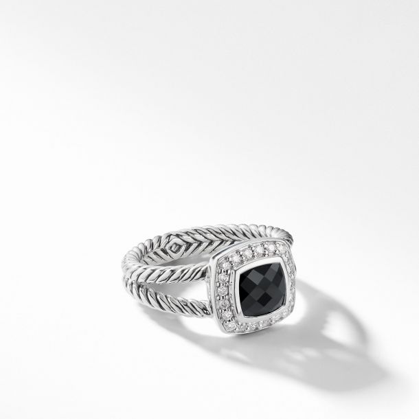 David yurman black onyx ring with diamonds deals