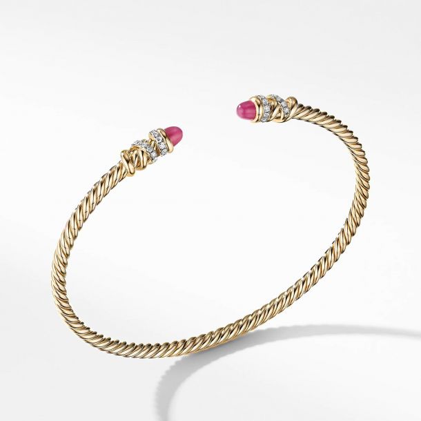 David Yurman Petite Helena Open Bracelet in 18k Yellow Gold with