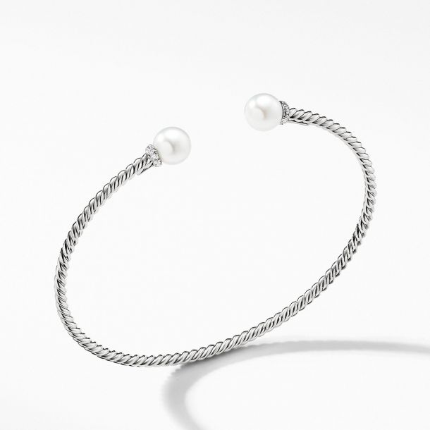 David Yurman Petite Solari Pearl Bracelet in 18k White Gold with
