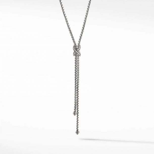 David Yurman Petite X Lariat Y Necklace with Pave Diamonds REEDS Jewelers