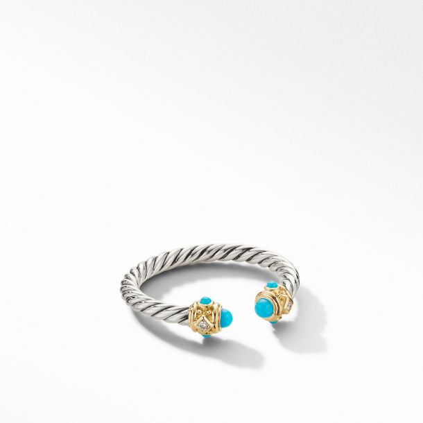 Renaissance ring with 14k new arrivals yellow gold domes and diamonds