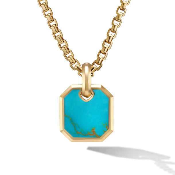 David Yurman Roman Amulet in 18K Yellow Gold With Turquoise Pendant ...