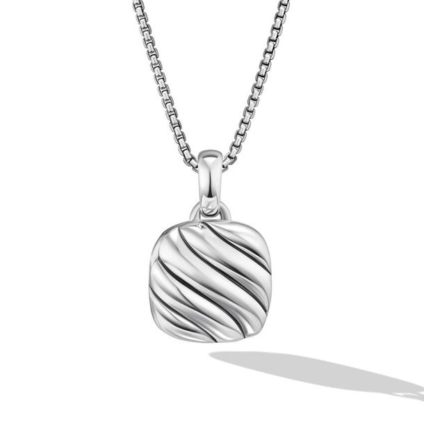 David Yurman Sculpted Cable Square Locket in Sterling Silver 22.5